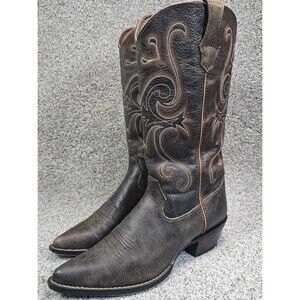 Durango Crush 13" Western Brown Leather Boot Womens Size 8.5M Cow Girl Country